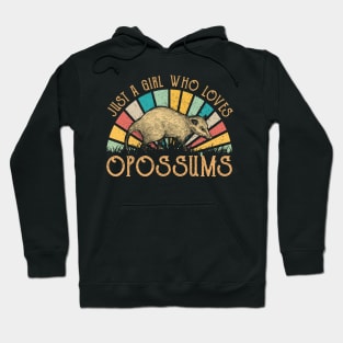 Urban Wildlife Whispers Just A Girl Who Loves Opossum for Admirers Hoodie